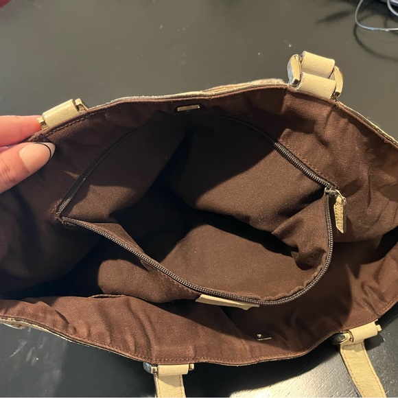 Gucci Brown Brooklyn Gg Canvas Hobo Buckle Shoulder Bag Y2k Gold Cream Monogram - Picture 11 of 13